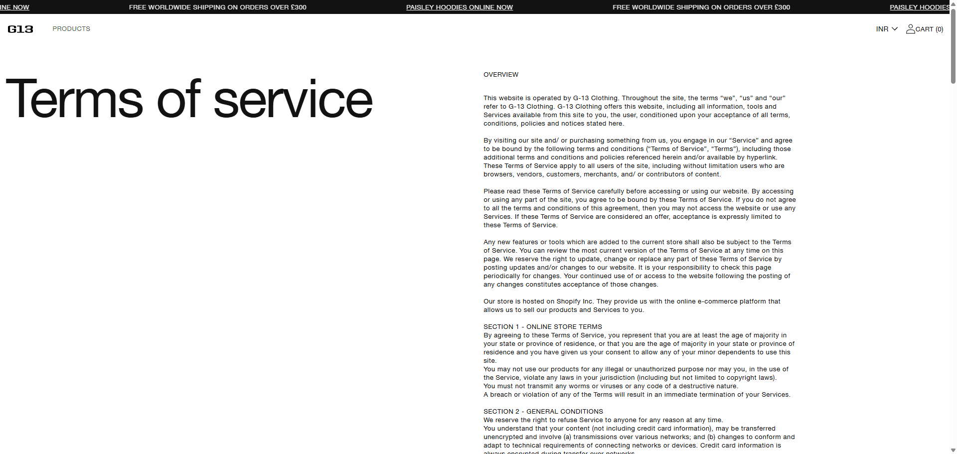 G-13 – Streetwear Fashion eCommerce Store screenshot 4