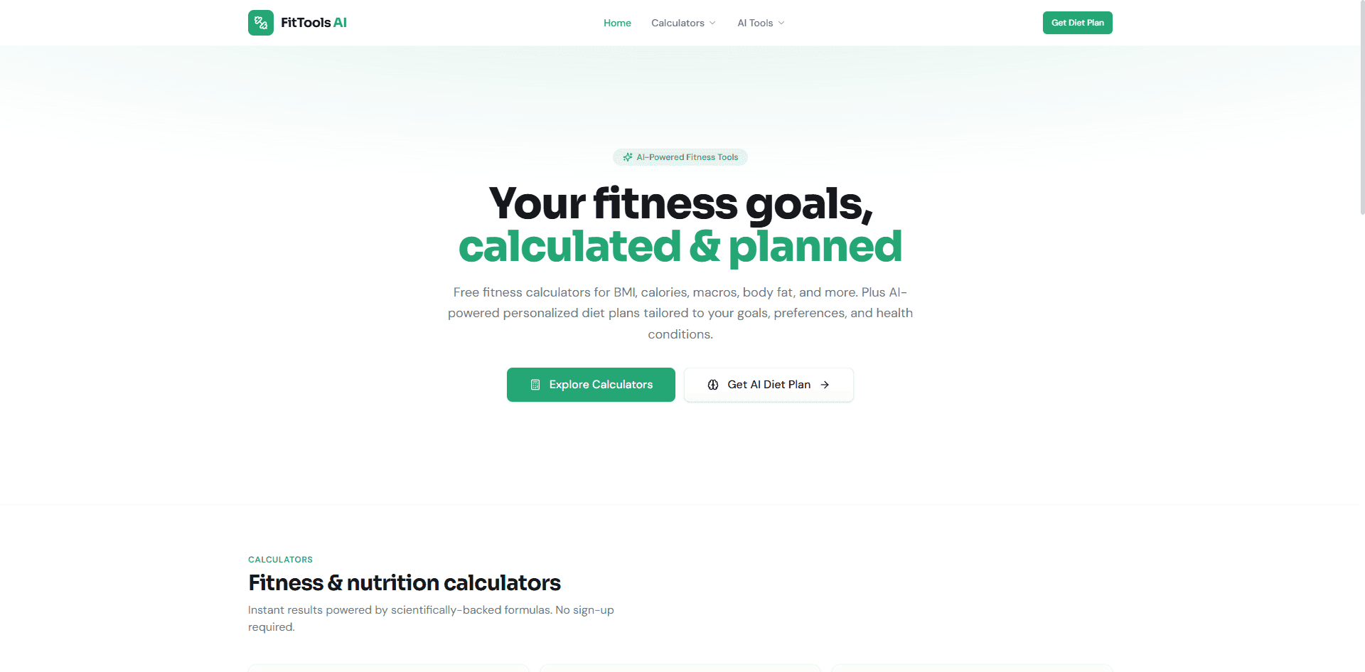 FitTools AI – Fitness Utilities Platform