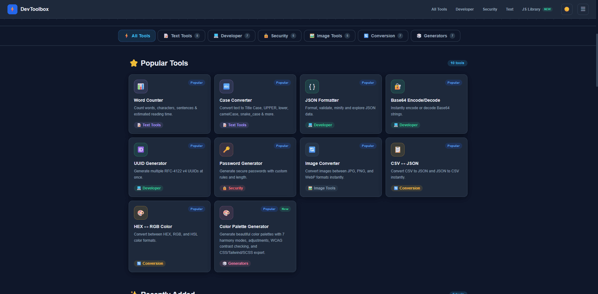 Dev Tools – Developer Utilities Platform screenshot 1